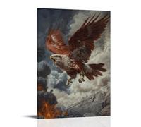 ZBBZJYHH Decorazione artistica da parete moderna da appendere con grifone vulcano che urla sopra tempeste di cenere e venti di brace, 20 x 30 cm