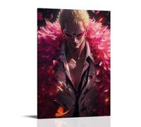 ZBBZJYHH Poster decorativo artistico moderno da appendere alla parete con Enigma con piume rosa di One Piece, 30 x 45 cm