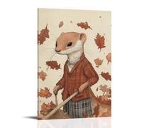 ZBBZJYHH Poster decorativo da appendere alla parete, con foglie che si spazzano con un gilet di tweed e un morbido giornale dai toni del giornale, decorazione artistica da parete, 20 x 30 cm