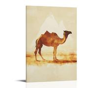 ZBBZJYHH Poster decorativo da appendere alla parete, con silhouette di cammello vista laterale e doppio arco su sfondo tempesta di sabbia. Poster decorativo da appendere alla parete, 60 x 90 cm