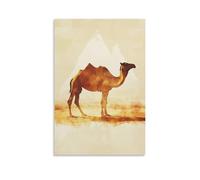 ZBBZJYHH Poster decorativo da appendere alla parete, con silhouette di cammello vista laterale e doppio arco su sfondo tempesta di sabbia. Poster decorativo da appendere alla parete, 30 x 45 cm