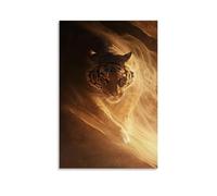 ZBBZJYHH Poster decorativo da appendere alla parete, con tigre del deserto fatta di sabbia e luce, che si sposta come il vento racconta antiche racconta antiche storie, poster decorativo artistico