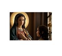 ZBBZJYHH Stampa artistica da parete con Madonna mediterranea, stampa artistica moderna su tela, poster decorativo da appendere, 40 x 60 cm