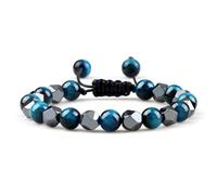 ZBDP Bracciale da uomo in ematite irregolare con charm da donna 4 6 8 mm pietra lavica naturale occhio di tigre perline braccialetto coppia gioielli dell'amicizia