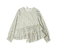 ZBDP Camicia allentata in stile retrò con volant irregolari, decorazione per passeggiate nel fine settimana/mostre d'arte che abbracciano il senso della moda pigro, Top., M