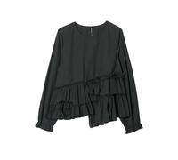 ZBDP Camicia allentata in stile retrò con volant irregolari, decorazione per passeggiate nel fine settimana/mostre d'arte che abbracciano il senso della moda pigro, Tops_a, S