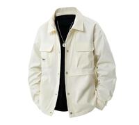 ZBDP Giacca cargo da uomo primaverile con colletto ribaltabile giacca a vento cappotto oversize casual di grandi dimensioni Plus Large 6XL 7XL 8XL capispalla, Beige, L