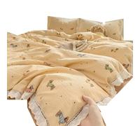 ZBDP pizzo cavo cotone stropicciato quattro pezzi set famiglia studente dormitorio set tre pezzi lenzuolo trapunta copripiumino