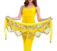ZBDP - Sciarpa per danza del ventre, per danza del ventre, monetine, accessorio per ballerino, Misura unica, Metallo non prezioso, Perla