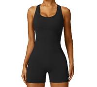 Zbdzsw Body Elasticizzato Abbigliamento da Palestra Push Up Senza Cuciture Tuta Sportiva Tuta da Sudore Set da Allenamento Fitness da Donna, Black, S