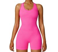Zbdzsw Body Elasticizzato Abbigliamento da Palestra Push Up Senza Cuciture Tuta Sportiva Tuta da Sudore Set da Allenamento Fitness da Donna, Red, S