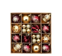 ZBDZSW Decorazione natalizia 42 squisite palline di Natale dipinte in magenta verde oro set ciondolo albero di Natale
