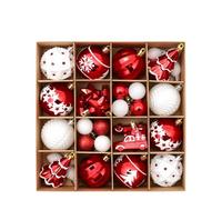 ZBDZSW Decorazione natalizia 42 squisite palline di Natale dipinte in magenta verde oro set ciondolo albero di Natale