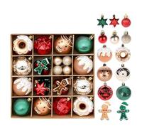 ZBDZSW Decorazione natalizia 42 squisite palline di Natale dipinte in magenta verde oro set ciondolo albero di Natale