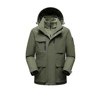 ZBDZSW Impermeabile Uomo Tre In Uno Giacca Da Trekking In Pile Plus Size Antivento Giacca A Vento Campeggio Trekking Sci Giacche Spesse, Verde, M