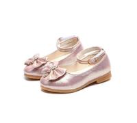 ZBDZSW - Scarpe da principessa in pelle, per primavera e autunno, eleganti, con cinturino alla caviglia, papillon casual per bambini, versatili, rosa, 32 EU
