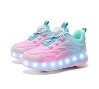 ZBDZSW - Scarpe da skate a due ruote per bambini, con luce a LED, per ragazzi e ragazze, luminose, sportive, con ricarica USB, Yq 168 Rosa Viola, 19 EU