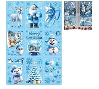 ZBDZSW - Set di 9 adesivi natalizi per finestre, fiocchi di neve, pupazzo di neve, regalo per Capodanno, decorazione per la casa