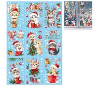ZBDZSW - Set di 9 adesivi natalizi per finestre, fiocchi di neve, pupazzo di neve, regalo per Capodanno, decorazione per la casa