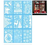 ZBDZSW - Set di 9 adesivi natalizi per finestre, fiocchi di neve, pupazzo di neve, regalo per Capodanno, decorazione per la casa