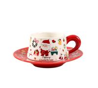 ZBDZSW - Set di tazza da caffè e piattino in ceramica natalizia con confezione regalo