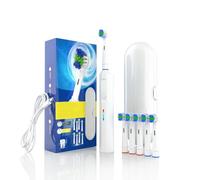 ZBDZSW Spazzolino da denti elettrico rotante con testa rotonda Smart Soft Hair completamente automatico per la pulizia dei denti per l'igiene orale IPX7 scatola da viaggio impermeabile