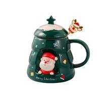 ZBDZSW - Tazza natalizia con coperchio, in ceramica, set regalo