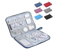 ZBEZBE Organizer elettronico da viaggio, custodia sottile per accessori per cavi, custodia tecnologica a strato singolo e custodia per caricabatterie, power bank, schede SD, essenziali da viaggio