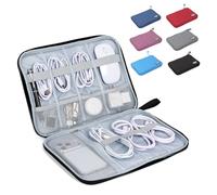 ZBEZBE Organizer elettronico da viaggio, custodia sottile per accessori per cavi, custodia tecnologica a strato singolo e custodia per caricabatterie, power bank, schede SD, essenziali da viaggio