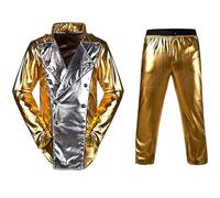 ZBH1985 Costume da Michael J per bambini, oro e argento, HIStory World Tour, giacca con pantaloni, carnevale e Halloween, 5-10 anni