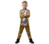 ZBH1985 Costume da Michael J per bambini, oro e argento, HIStory World Tour, giacca con pantaloni, carnevale e Halloween, 5-10 anni