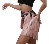ZBH1985 Gonna da donna per balli latini e da sala, gonna per danza con laccetti, gonna per tango, gonna per esercizio di danza, gonna per performance, sciarpa per la vita, Taglia unica