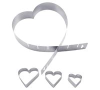 ZBHDEYG 1 anello per torta a forma di cuore, 3 pezzi, forma di cuore, anello per torta a forma di cuore, forma regolabile