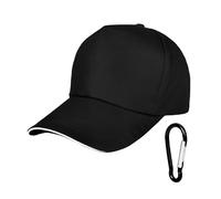 ZBHDEYG 1 berretto da baseball nero da uomo, visiera estiva traspirante ad asciugatura rapida, berretto da baseball regolabile per corsa, escursionismo, campeggio, Nero , Taglia unica