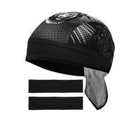 ZBHDEYG 1 berretto turbante, 2 fasce per capelli, turbante da bicicletta, sport all'aria aperta, turbante sportivo, turbante turbante sportivo da uomo e da donna, turbante elastico e traspirante, Nero
