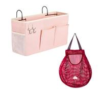 ZBHDEYG 1 borsa portaoggetti sul letto, 1 borsa a rete sospesa, cesto portaoggetti sul letto, borsa portaoggetti con gancio