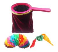 ZBHDEYG 1 giocattolo da trucco, 1 ghirlanda per oggetti di scena, 1 sciarpa in seta vuota, tasca per palcoscenico, borsa per le prestazioni, manico ritorto, borsa per attrezzi performance