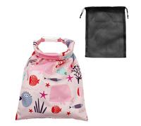 ZBHDEYG 1 pezzo di pesce rosa, 1 borsa a rete nera, borsa per avvolgere il tessuto, borsa per il bagnato, separazione bagnata e asciutta, muta in neoprene, Colore: rosa., Borsetta
