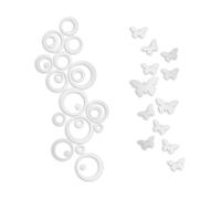 ZBHDEYG 1 set di 24 adesivi a specchio circolari, 1 set con 12 adesivi a forma di farfalla, adesivi da parete