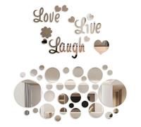 ZBHDEYG 1 set di 32 adesivi da parete a specchio, 1 set di adesivi a specchio con lettere floreali, incollare sullo specchio sulla parete, adesivi per piastrelle del bagno