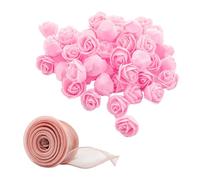 ZBHDEYG 100 rose artificiali e 1 garza, torta di polistirolo, fiori artificiali, accessori da sposa, fiori fai da te, decorazione di rose