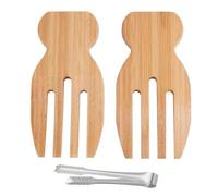 ZBHDEYG 2 forchette da insalata in legno, 1 clip, forchetta per insalata, manico in legno, utensili da cucina