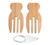 ZBHDEYG 2 mollette per insalata, 1 cucchiaio per bastoncini, cucchiaio per insalata in legno, posate per insalata, forchetta per insalata, set per insalata, utensili da cucina e strumenti