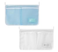 ZBHDEYG 2 organizer per frigorifero, borsa a rete per frigorifero, borsa a rete sospesa per frigorifero, borsa organizer a doppio scomparto (bianco, blu).