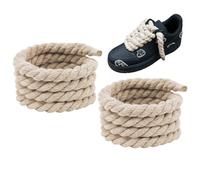 ZBHDEYG 2 paia di lacci in corda di cotone, lacci in corda spessa, lacci per scarpe sportive, lacci per scarpe fai da te, accessori per scarpe, lacci per scarpe da allenamento (beige)