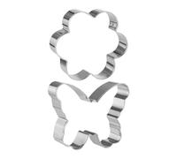 ZBHDEYG 2 stampi per biscotti a forma di fiore e farfalla, antiaderenti e resistenti all'usura