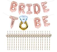 ZBHDEYG 20 Cannucce da Sposa Oro Rosa, 1 Palloncino, Decorative per Feste Nuziali e Matrimoni
