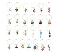 ZBHDEYG 25 Marcatori di Charm, Porta Bicchieri da Vino, Accessori per Bevande, Set di Marcatura per Bicchieri in Vetro, Lega di Acciaio