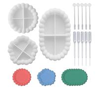 ZBHDEYG 3 stampi in silicone, 5 contagocce, 5 cucchiai per mescolare, stampi in silicone, stampo per candela, stampo in resina epossidica