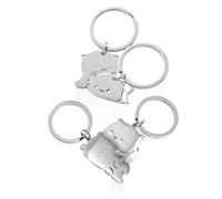 ZBHDEYG 4 portachiavi in metallo, portachiavi a forma di orso, portachiavi per cani, portachiavi a forma di orso, portachiavi per coppia e amicizia, argento, Taglia unica